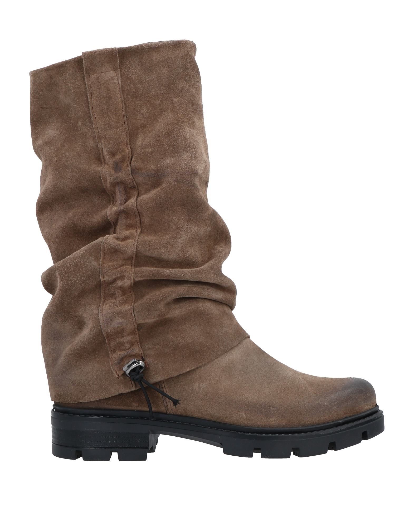 Divine Follie Knee Boots In Khaki