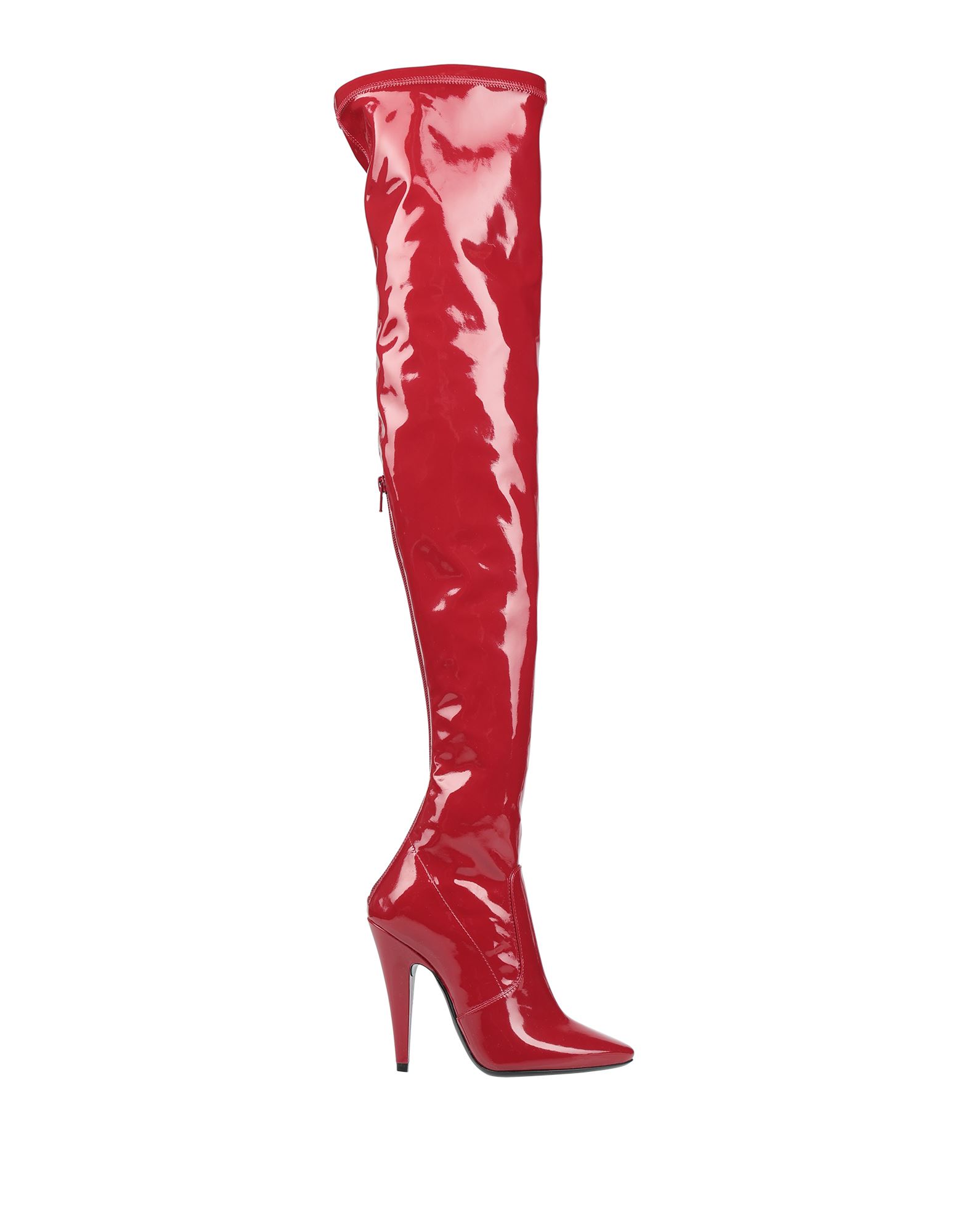 Saint Laurent Knee Boots In Red