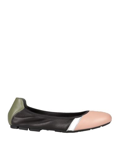 Hogan Woman Ballet Flats Military Green Size 9 Soft Leather
