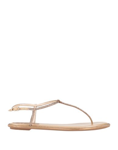 René Caovilla Rene' Caovilla Woman Thong Sandal Beige Size 5 Textile Fibers