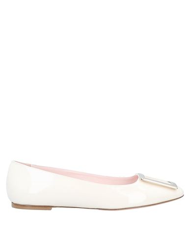 Shop Roger Vivier Woman Ballet Flats Ivory Size 4 Soft Leather In White