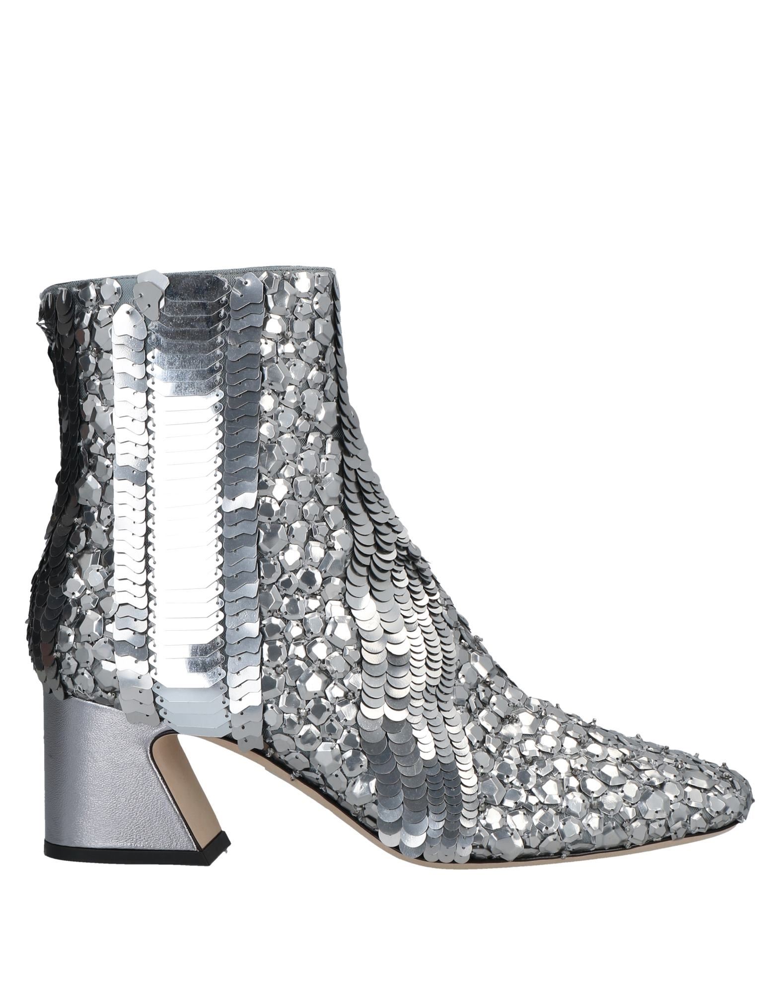 Alberta Ferretti Ankle Boots In Silver