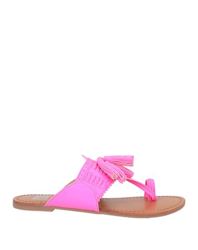Bibi Lou Woman Toe Strap Sandals Fuchsia Size 7 Textile Fibers In Pink