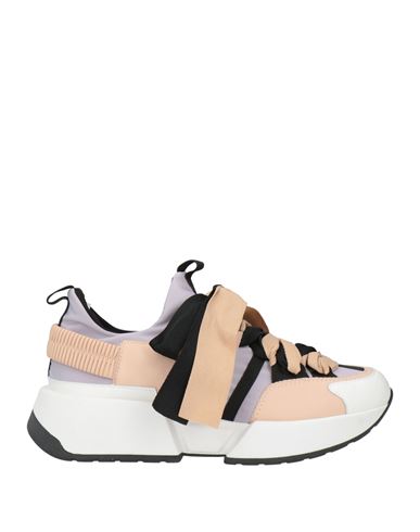 Doria Maria Woman Sneakers Beige Size 6 Leather, Textile Fibers In Multi