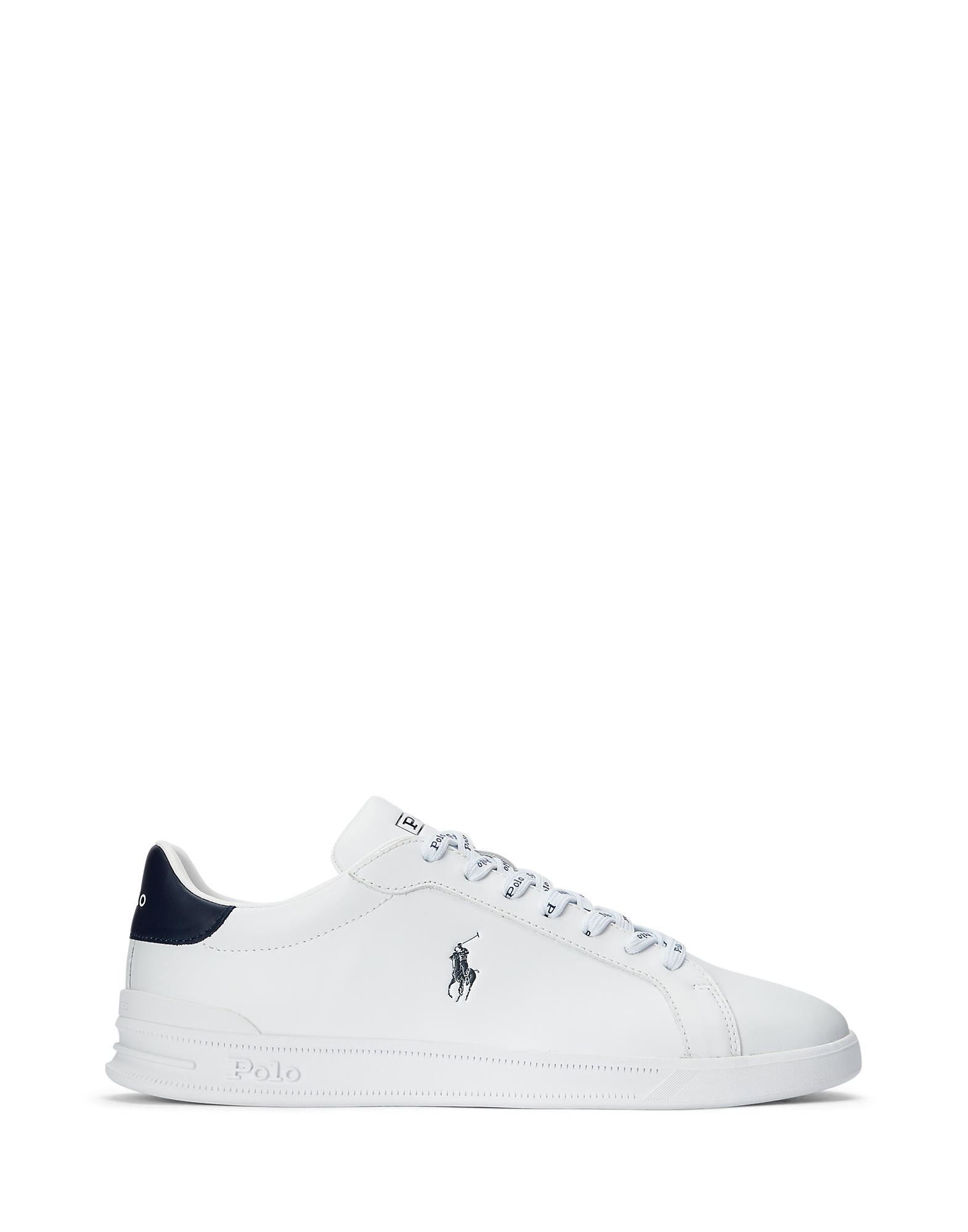 Shop Polo Ralph Lauren Heritage Court Ii Leather Sneaker Man Sneakers White Size 9 Soft Leather
