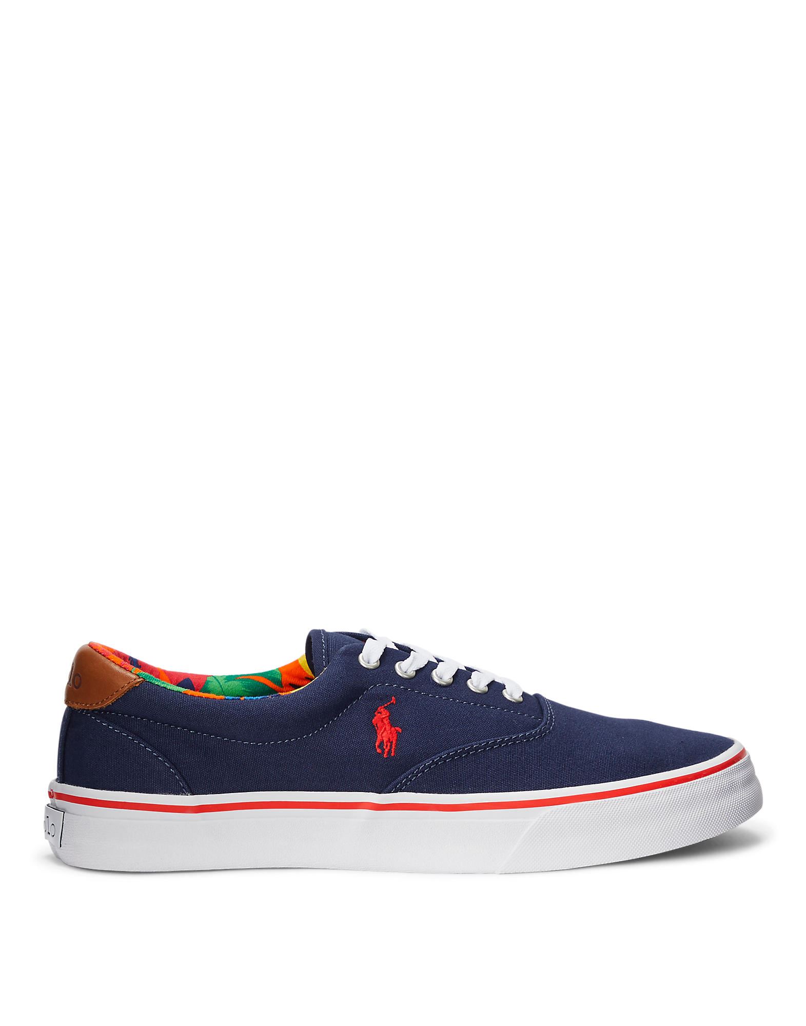 《セール開催中》POLO RALPH LAUREN メンズ スニーカー ダークブルー 40 コットン / 牛革 THORTON RECYCLED CANVAS SNEAKERS