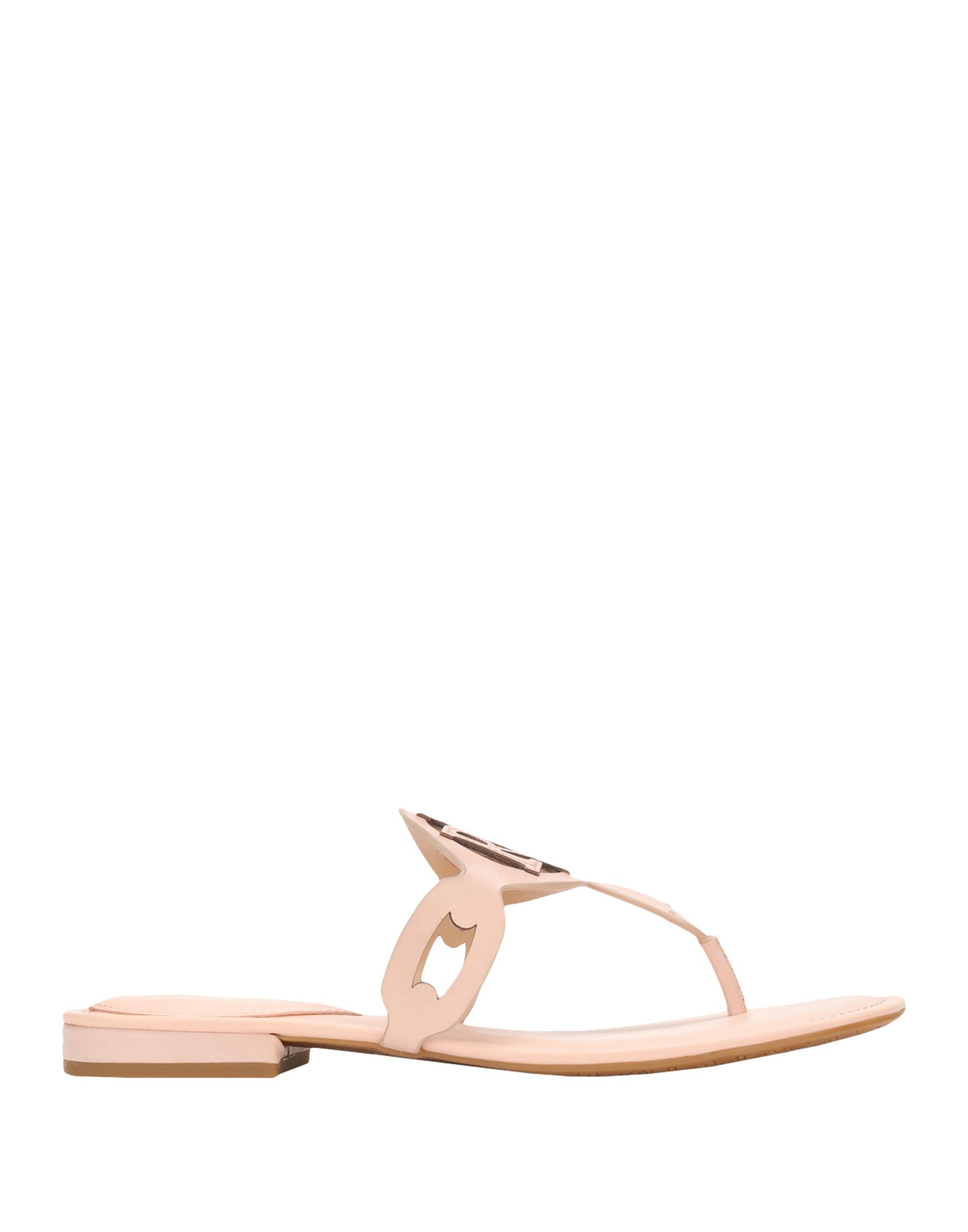 Shop Lauren Ralph Lauren Audrie Burnished Leather Sandal Woman Thong Sandal Light Pink Size 6.5 Soft Leat