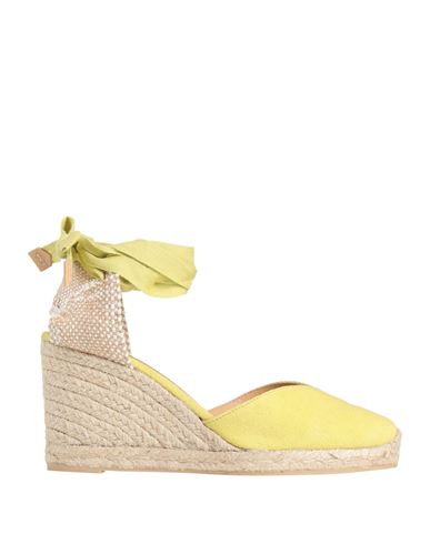 CASTAÃ±ER CASTAÑER WOMAN ESPADRILLES LIME GREEN SIZE 7.5 TEXTILE FIBERS 
