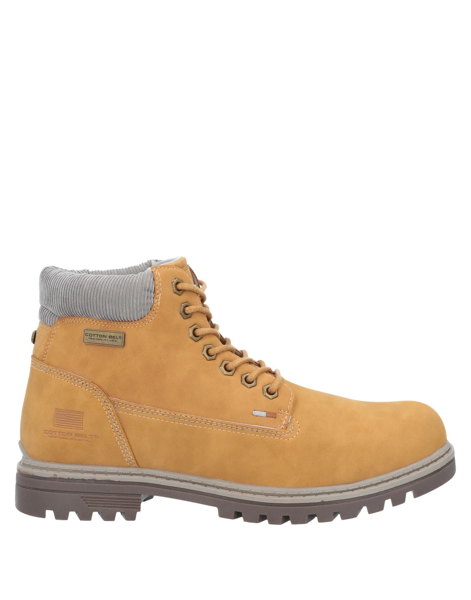 Cotton Belt Ankle Boots In Yellow