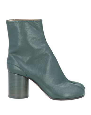 Maison Margiela Woman Ankle Boots Dark Green Size 11 Soft Leather