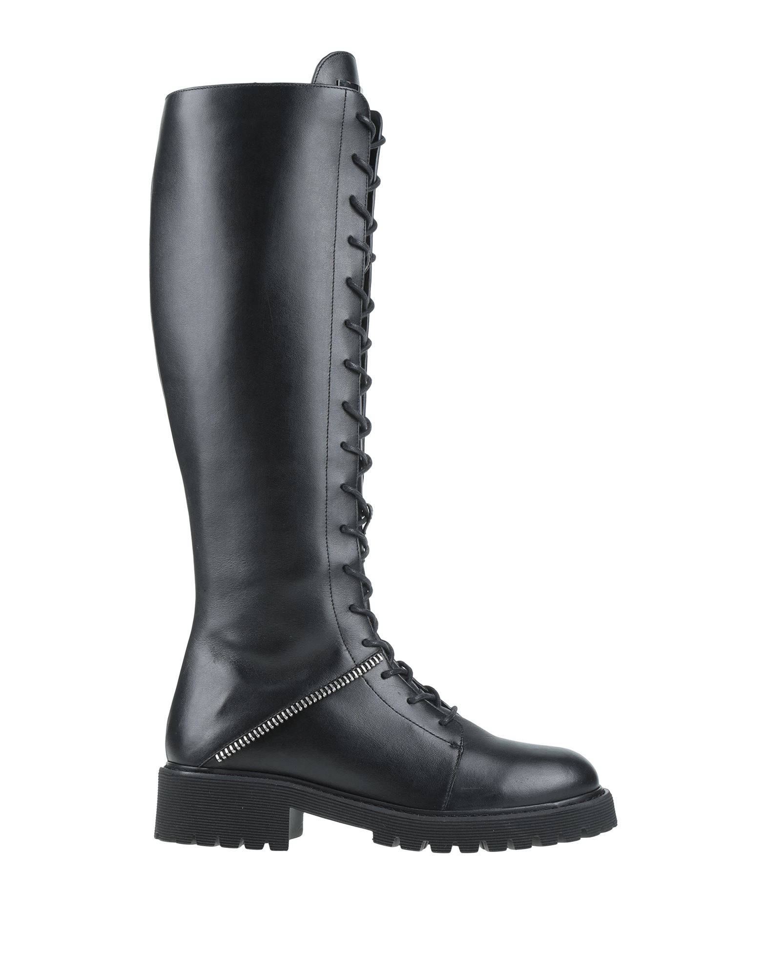 Giuseppe Zanotti Low Heels Boots In Black Leather In Black