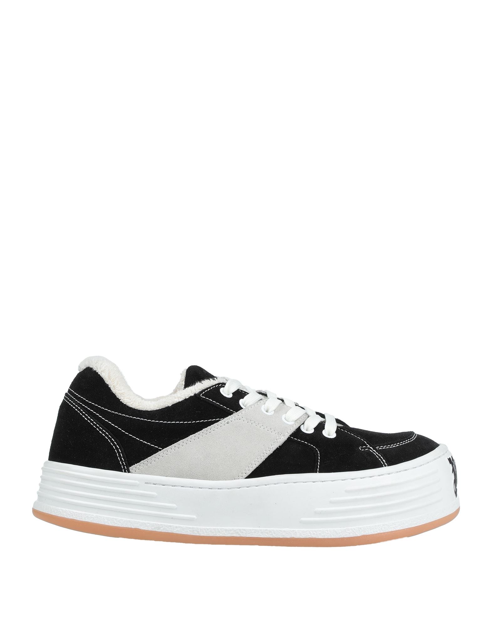 Palm Angels Black Snow Suede Low Top Sneakers In Black