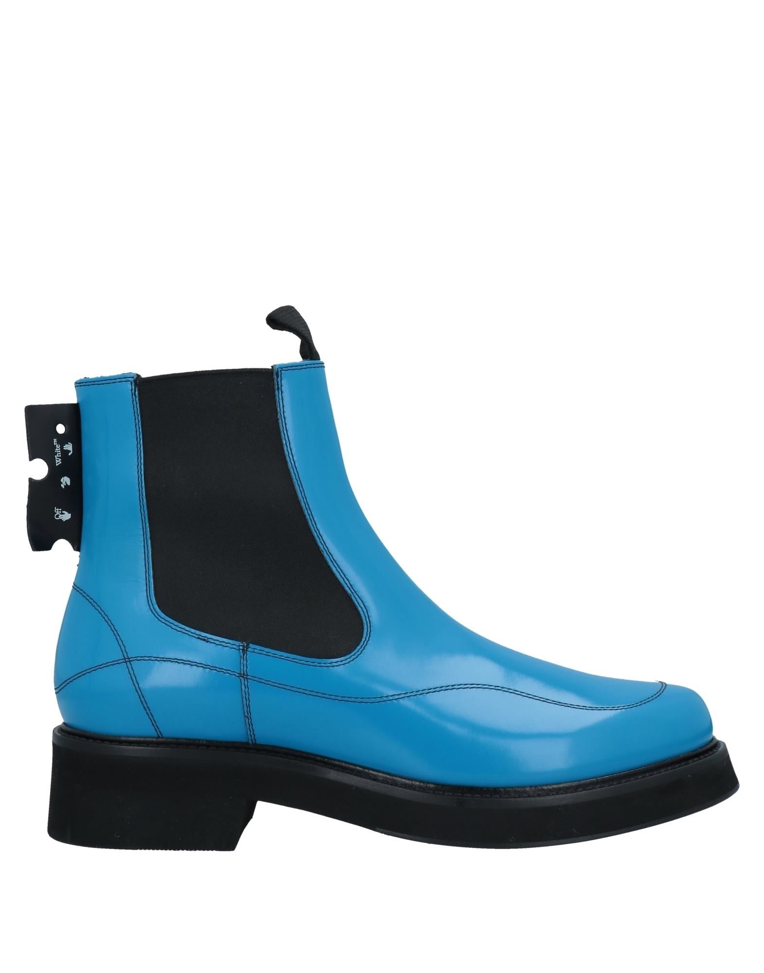 Shop Off-white Woman Ankle Boots Azure Size 8 Calfskin In Blue