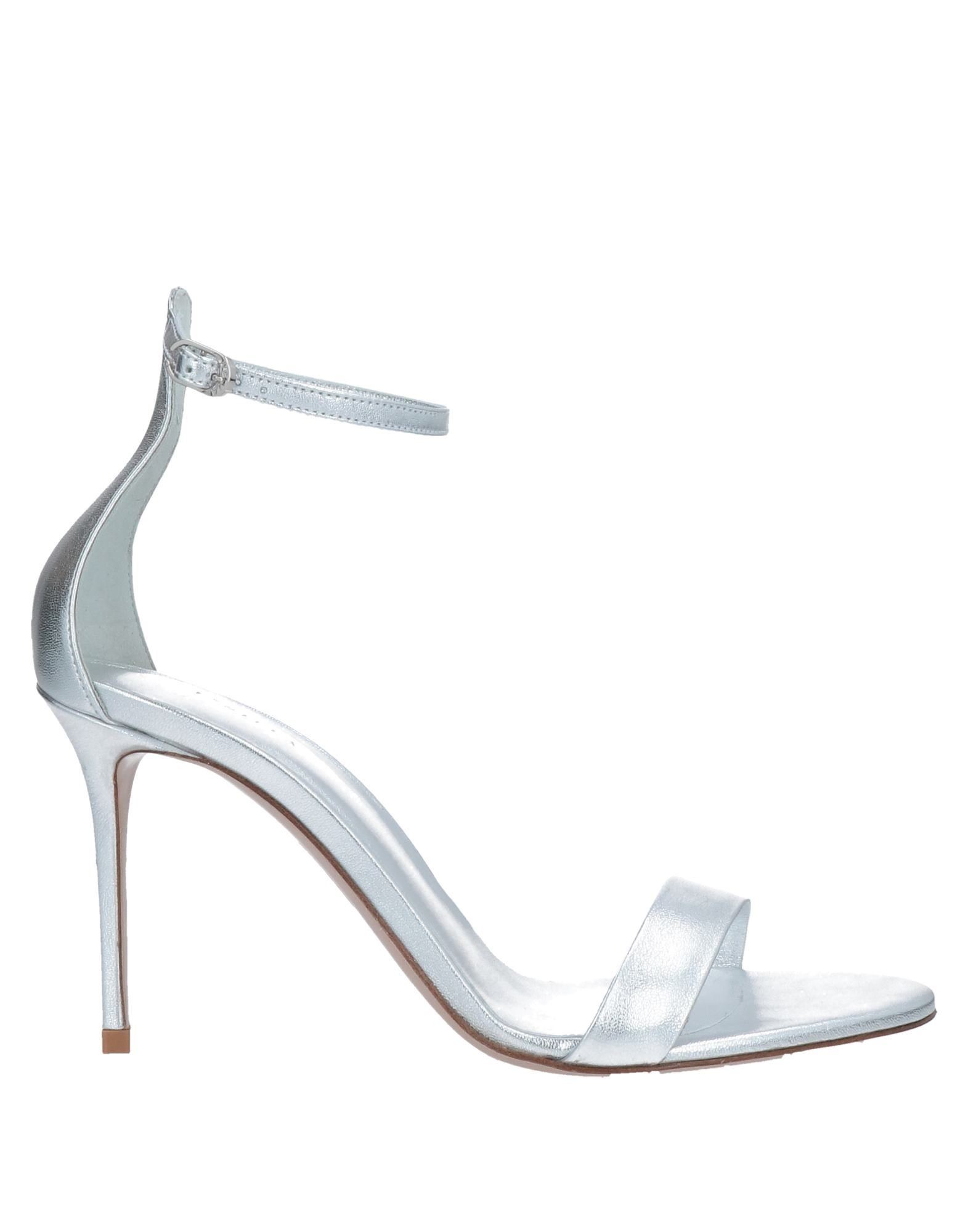 Shop Le Silla Woman Sandals Silver Size 9 Soft Leather