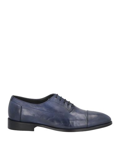 Calpierre Man Lace-up Shoes Navy Blue Size 12 Soft Leather