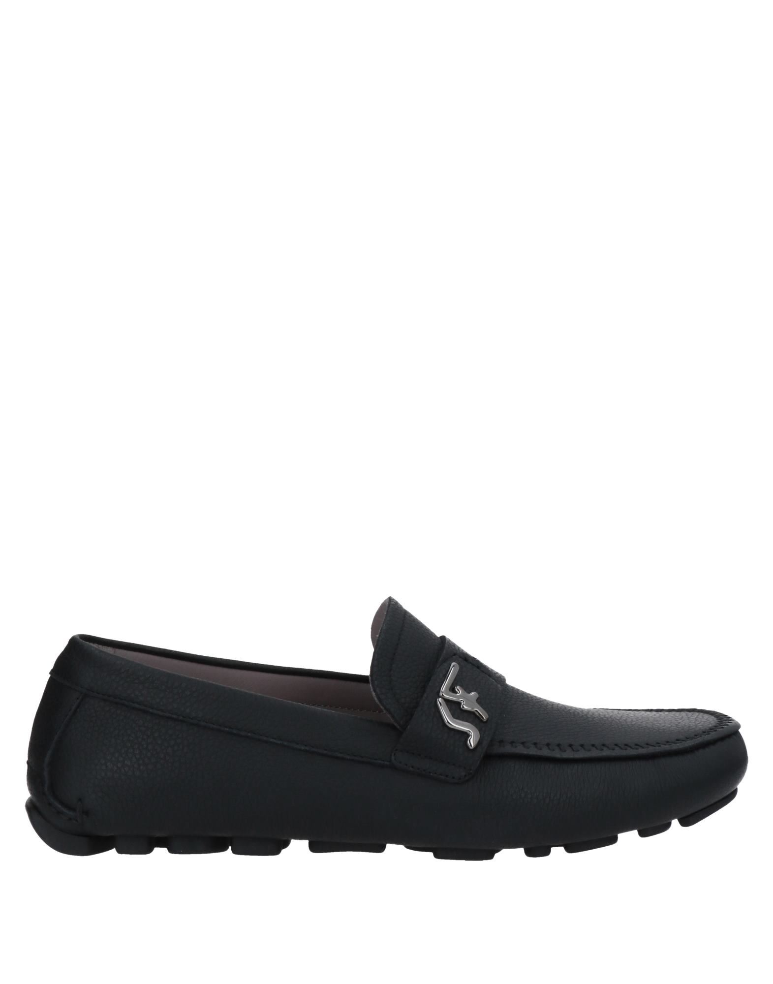 Ferragamo Signature Driver Logo Plaque Loafers In Black