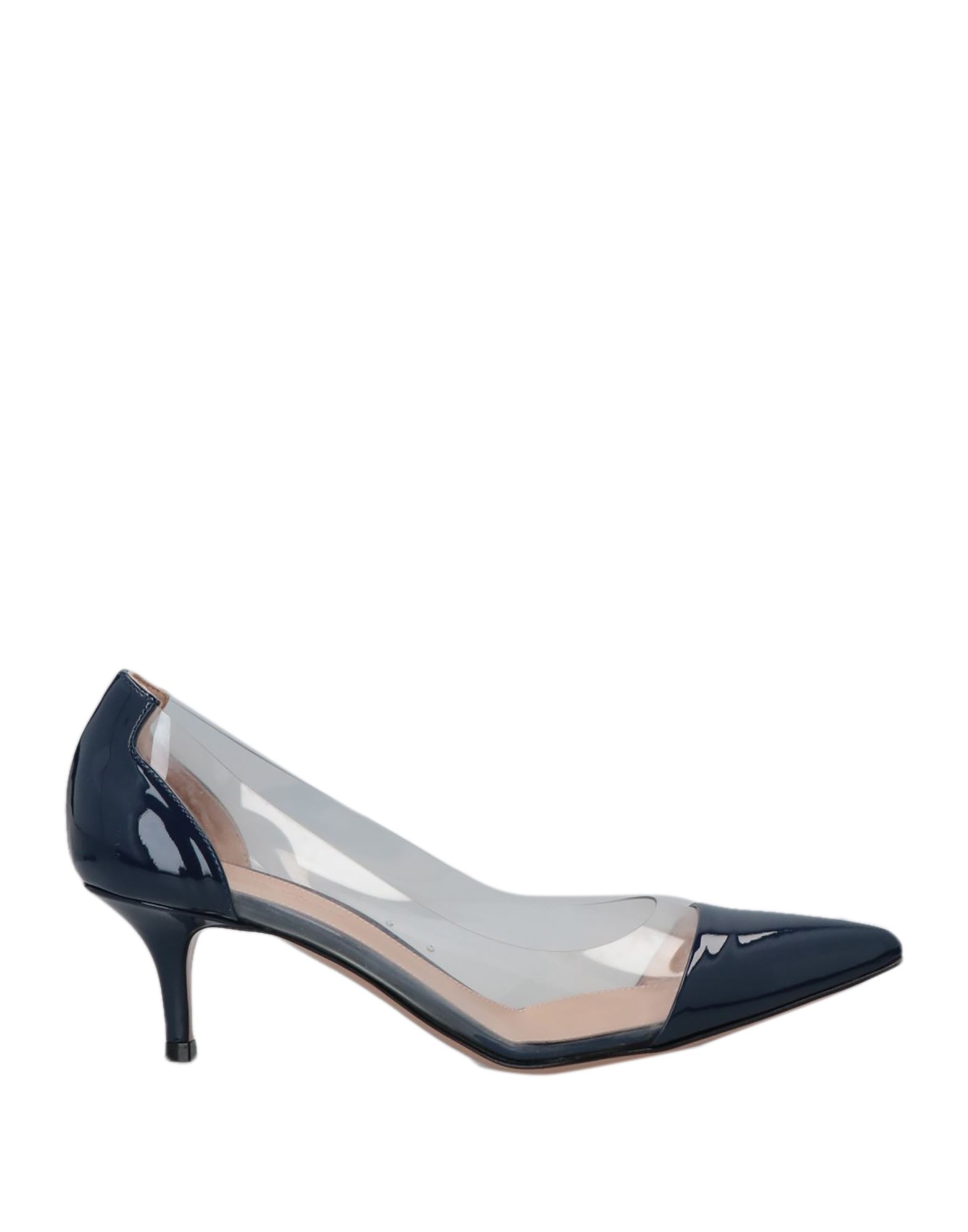 Shop Gianvito Rossi Woman Pumps Midnight Blue Size 9 Soft Leather, Plastic