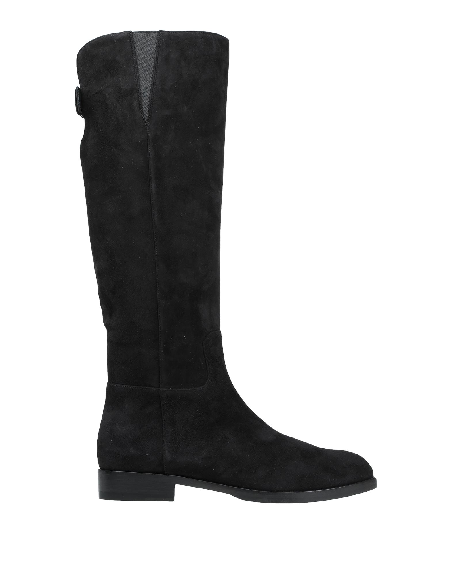 Dolce & Gabbana Black Suede Knee High Flat Boots Shoes In Black