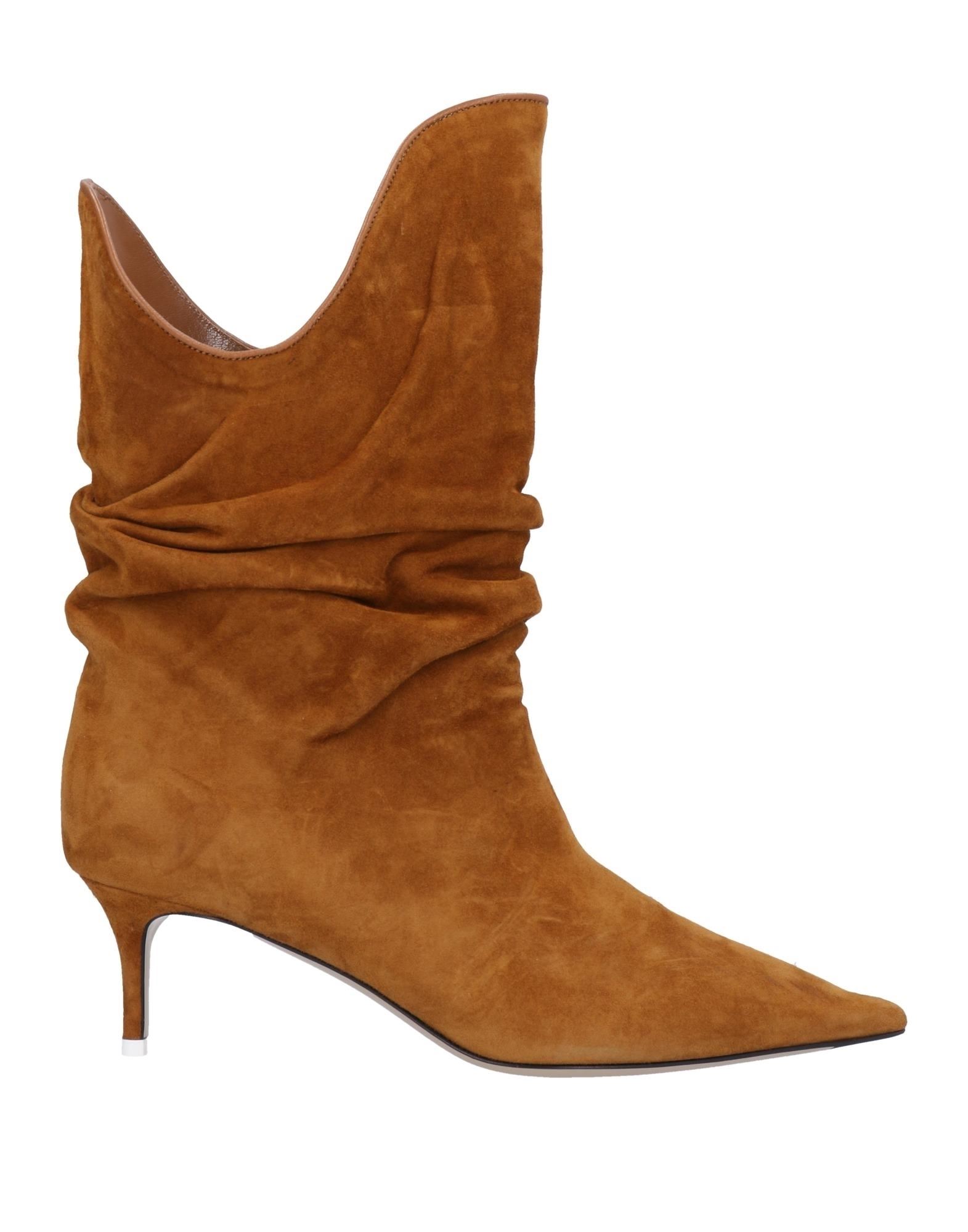 Shop Attico The  Woman Ankle Boots Camel Size 8 Soft Leather In Beige