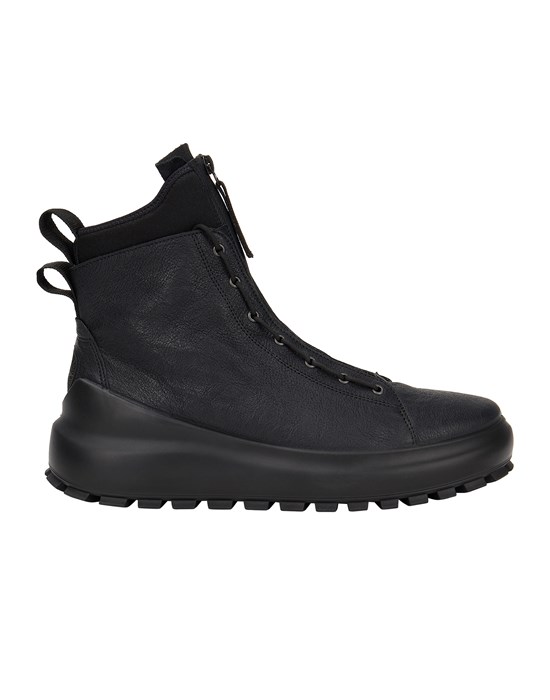 Sold out - STONE ISLAND S0259 LEATHER/DYNEEMA® DUAL LACING SYSTEM Shoe. Man Black