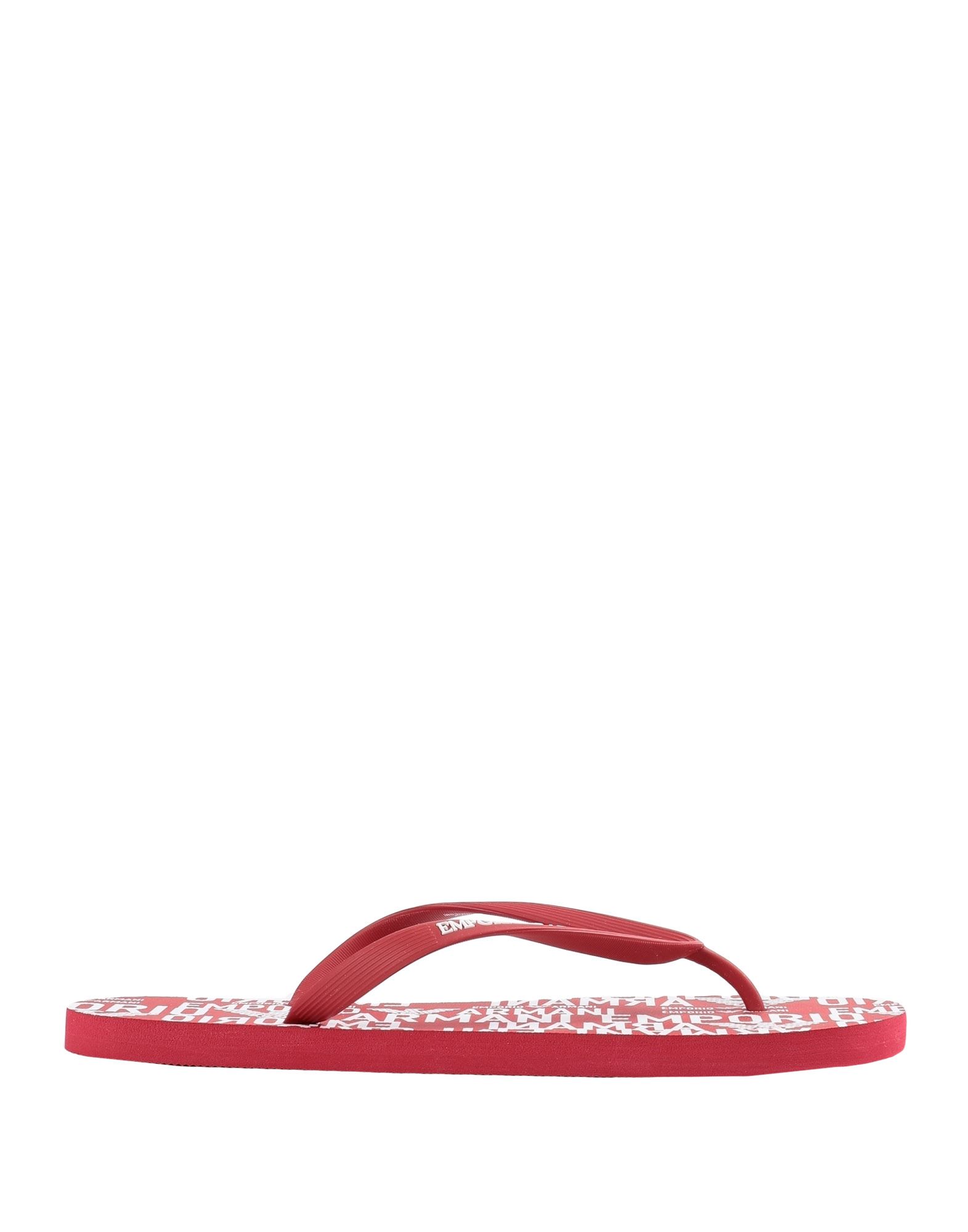 Emporio Armani Toe Strap Sandals In Red