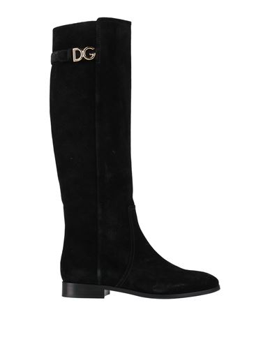 Dolce & Gabbana Dolce  Gabbana Logo Plaque Round Toe Boots In Black