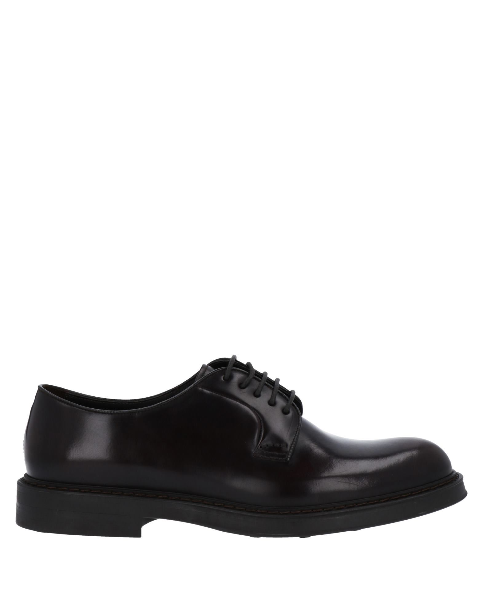 Doucal's Almond-toe Leather Derby Shoes In Dark Brown