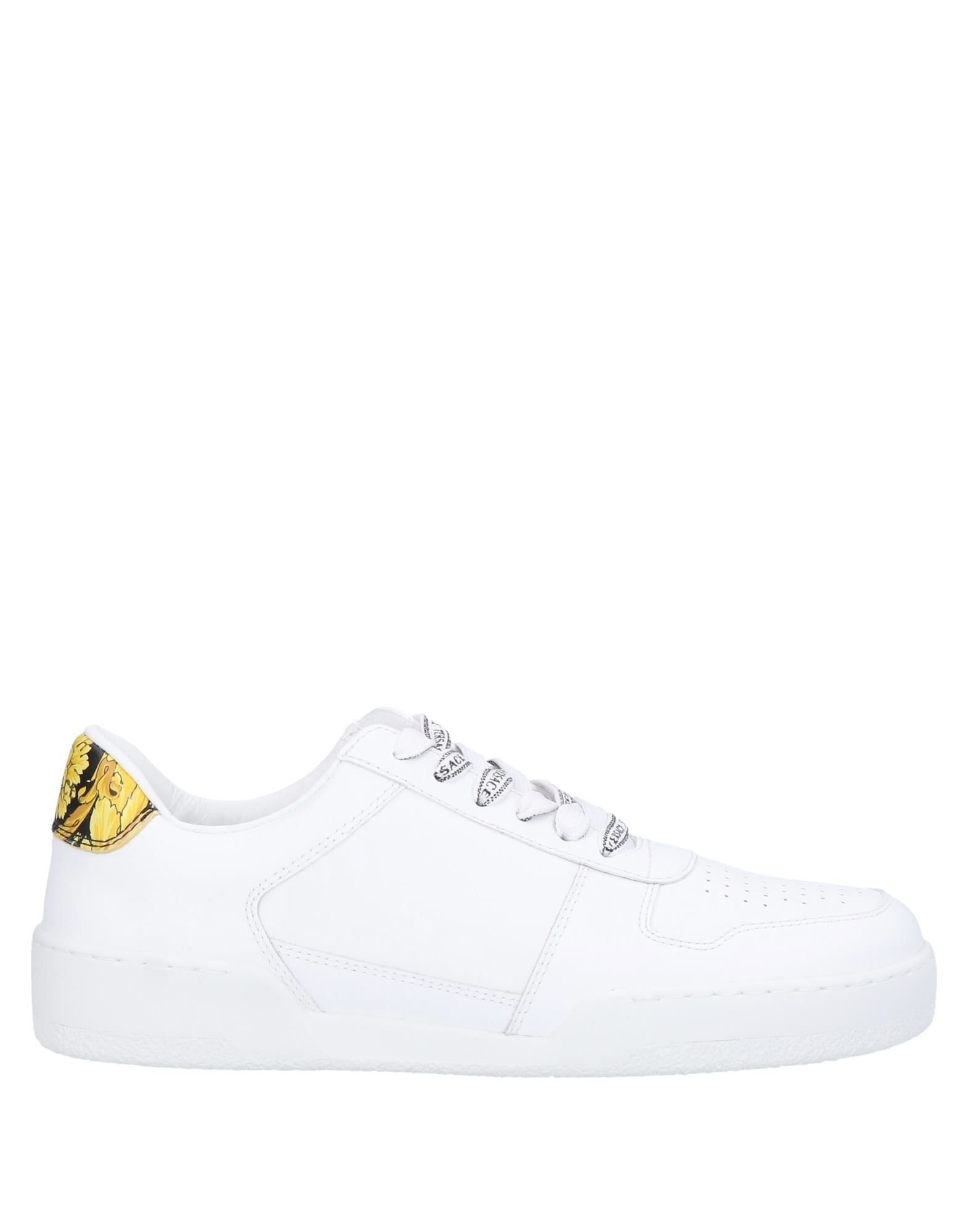 Versace Ilus Printed Leather Sneakers In White