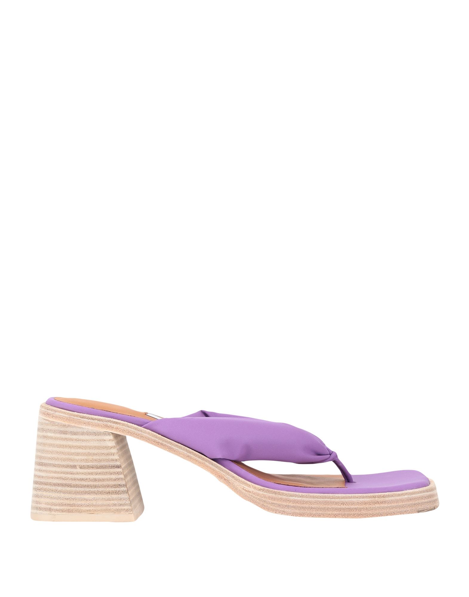 Shop Miista April Purple Reflective Woman Thong Sandal Light Purple Size 7.5 Soft Leather, Textile Fibers