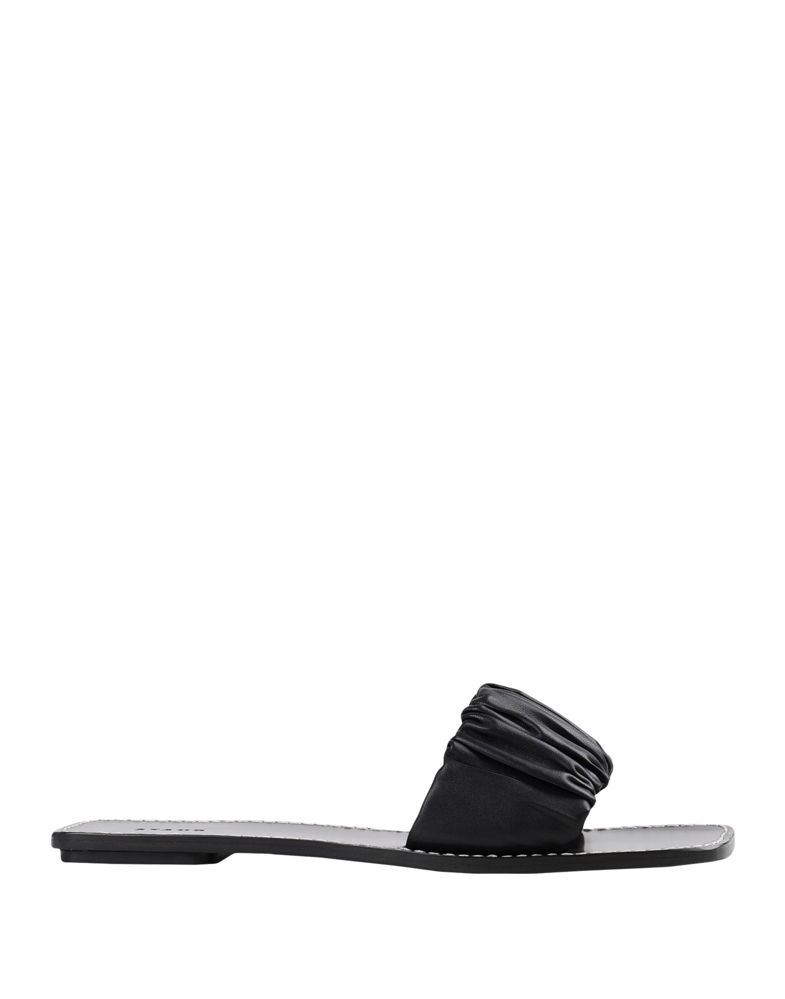 Staud Nina Flat Ruched Slide Sandal In Black