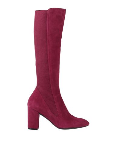 Stuart Weitzman Woman Boot Burgundy Size 7 Leather, Textile Fibers In Red