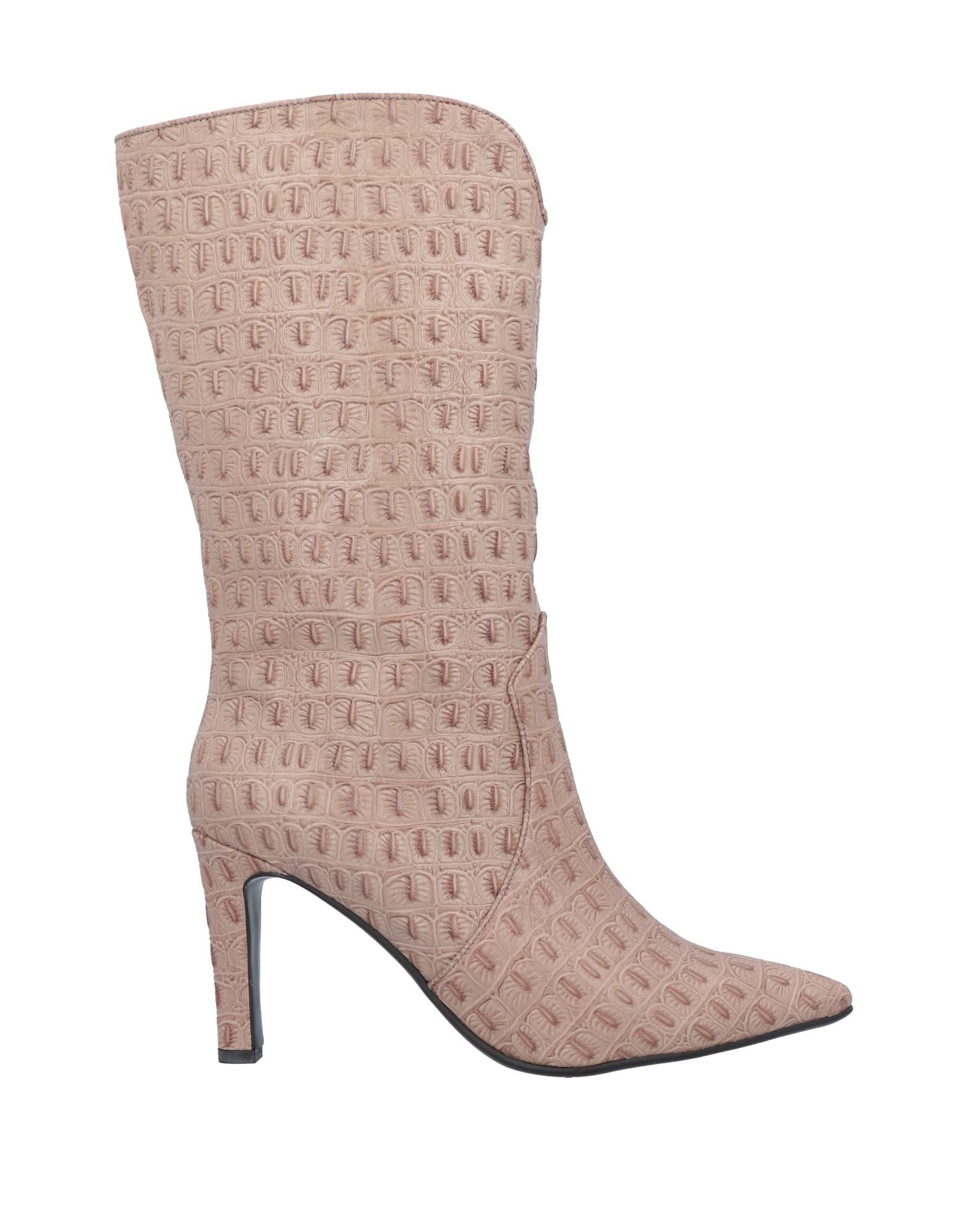 Lola Cruz Knee Boots In Beige