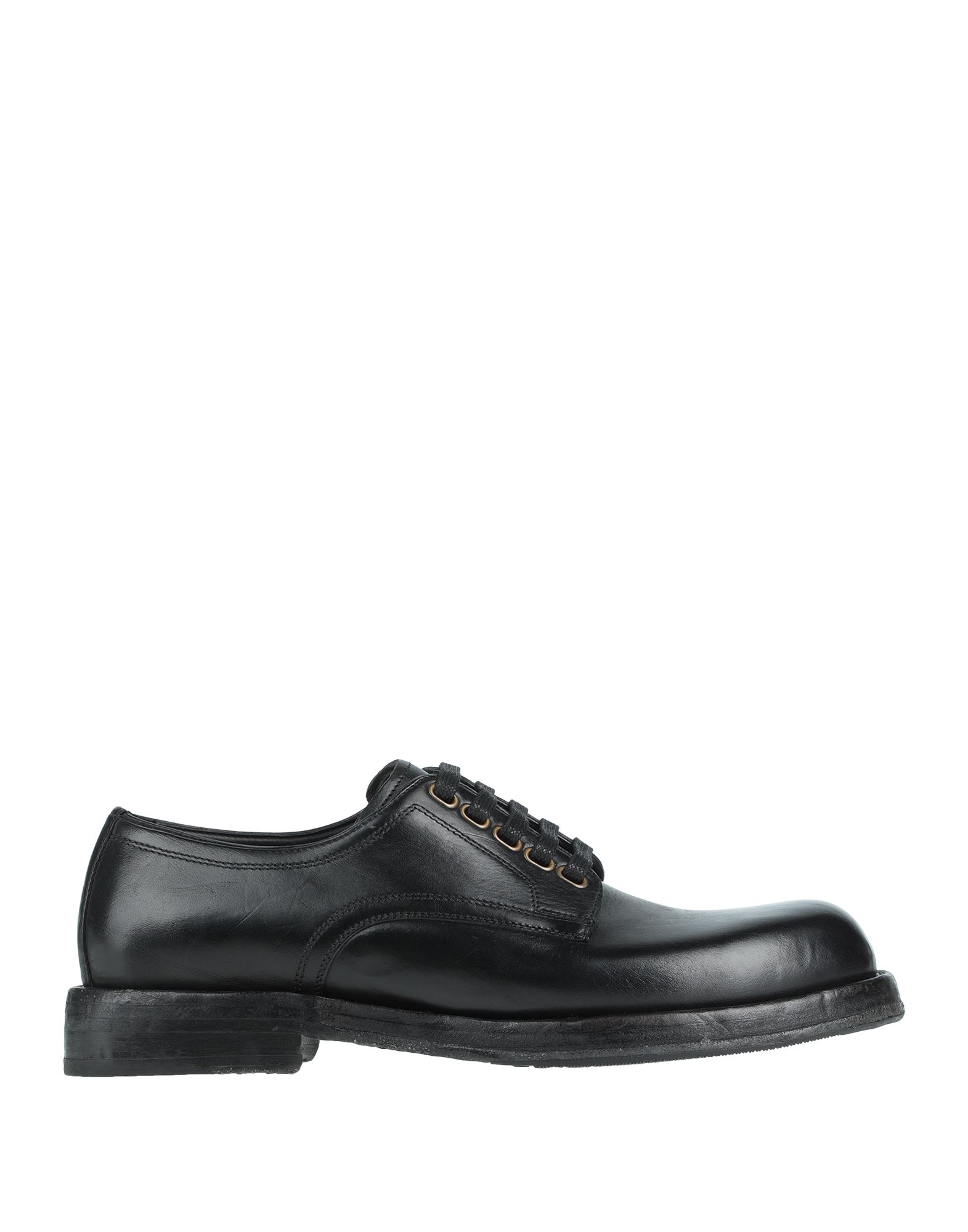 Dolce & Gabbana Black Leather Derby Shoes In Black