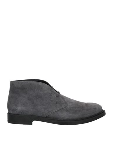 Shop Tod's Man Ankle Boots Lead Size 7.5 Soft Leather In Grey