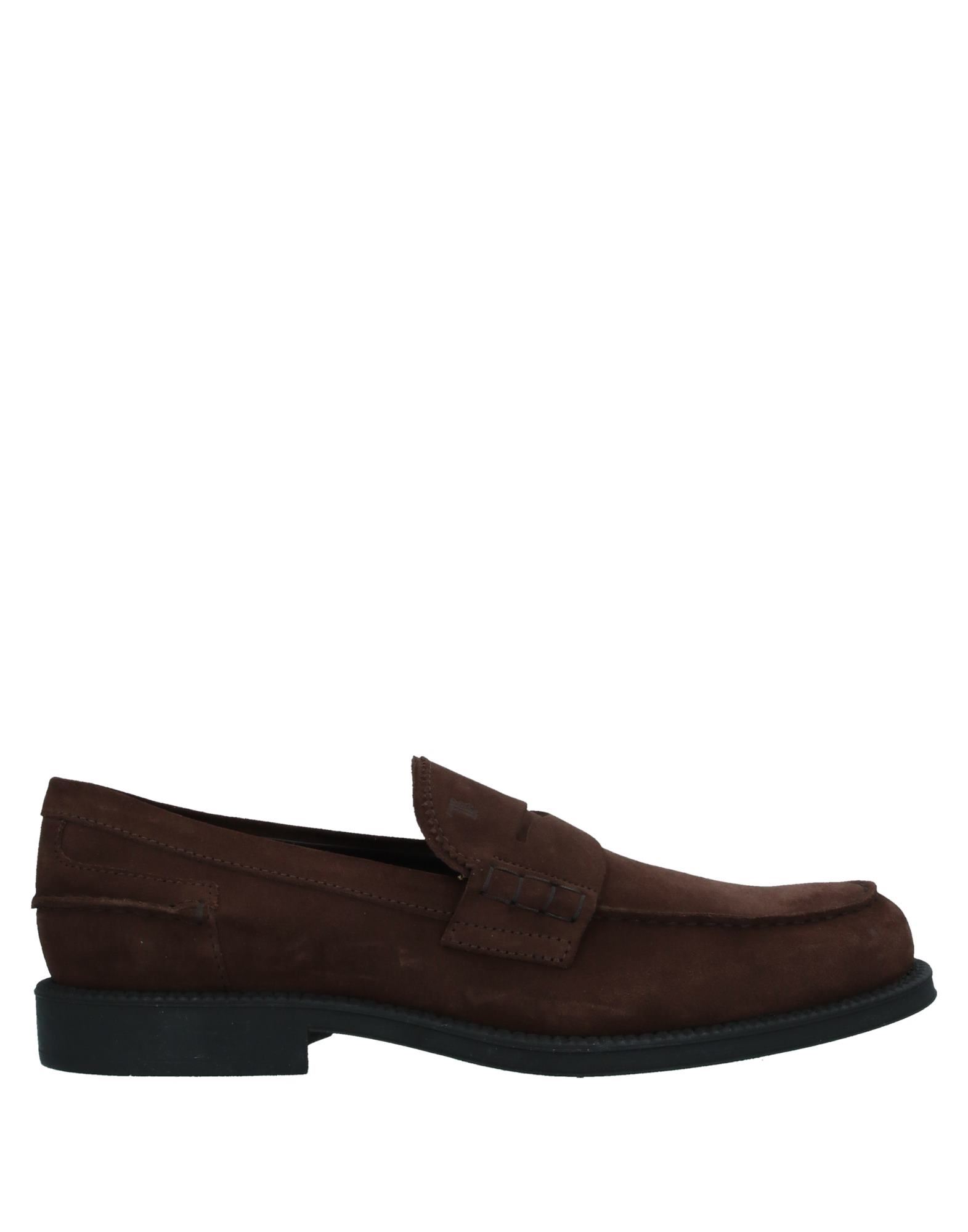 Tod's Tods Mens Dark Brown Gomma Suede Penny Loafers