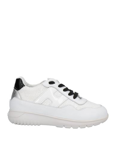 Hogan Woman Sneakers White Size 10c Soft Leather, Textile Fibers In White