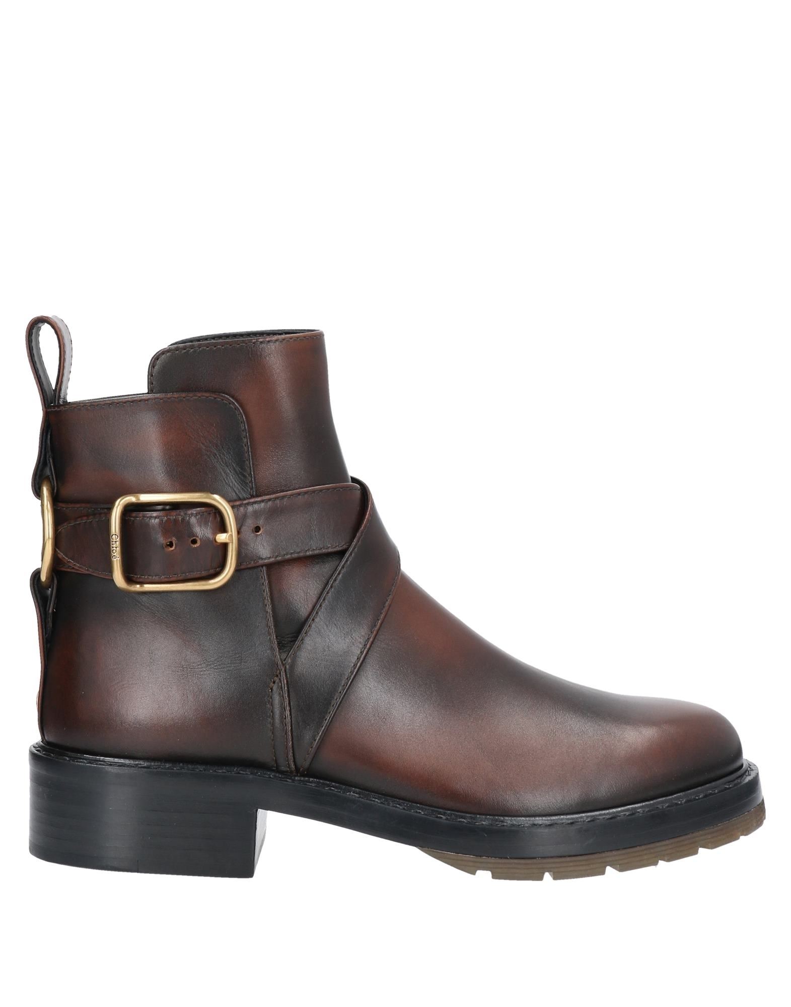 Chloé Ankle Boots In Dark Brown