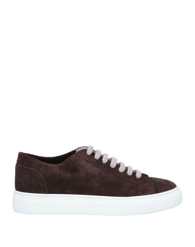 Doucal's Man Sneakers Dark Brown Size 7.5 Leather
