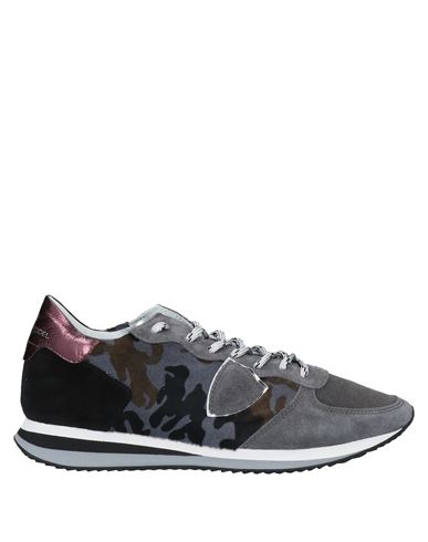 Philippe Model Woman Sneakers Lead Size 7 Leather, Textile Fibers In Grey