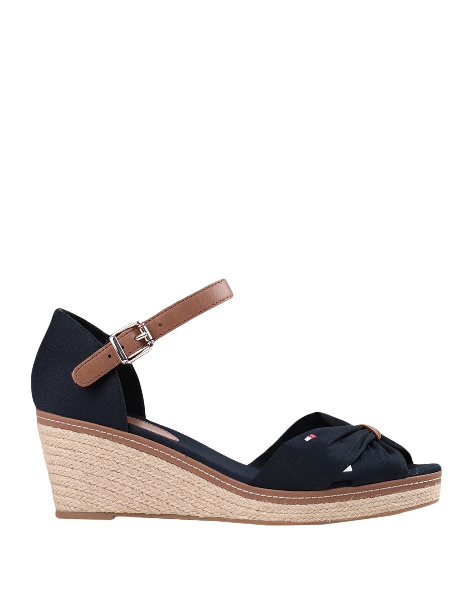 《セール開催中》TOMMY HILFIGER レディース エスパドリーユ ダークブルー 39 コットン 90% / 革 10% ICONIC ELBA SANDAL SANDALS