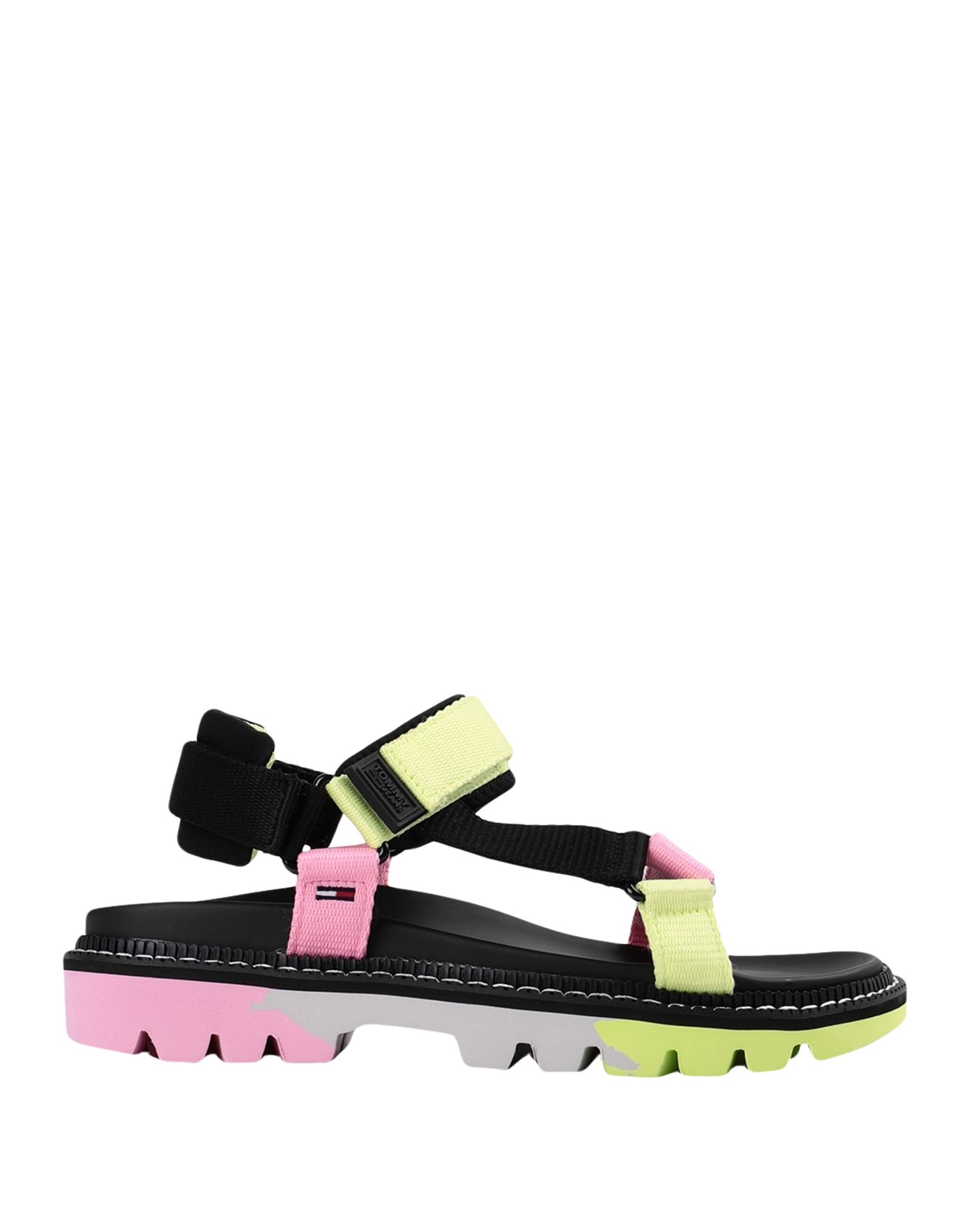 《セール開催中》TOMMY JEANS レディース サンダル ブラック 36 リサイクルポリエステル 100% COLOR POP TOMMY JEANS SANDALS