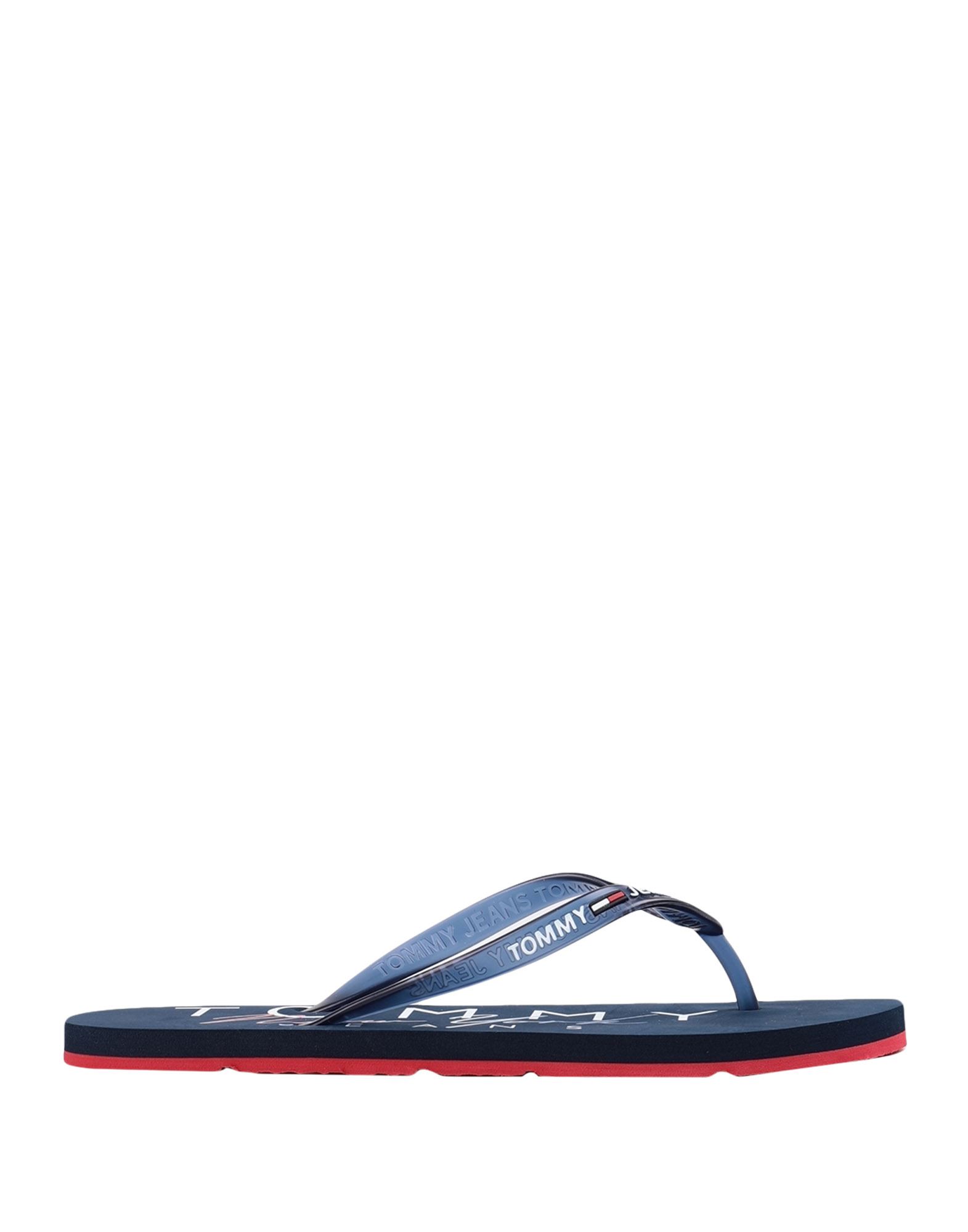 《セール開催中》TOMMY JEANS レディース トングサンダル ダークブルー 36 ポリ塩化ビニル 100% RUBBER THONG MID FLIP FLOPS