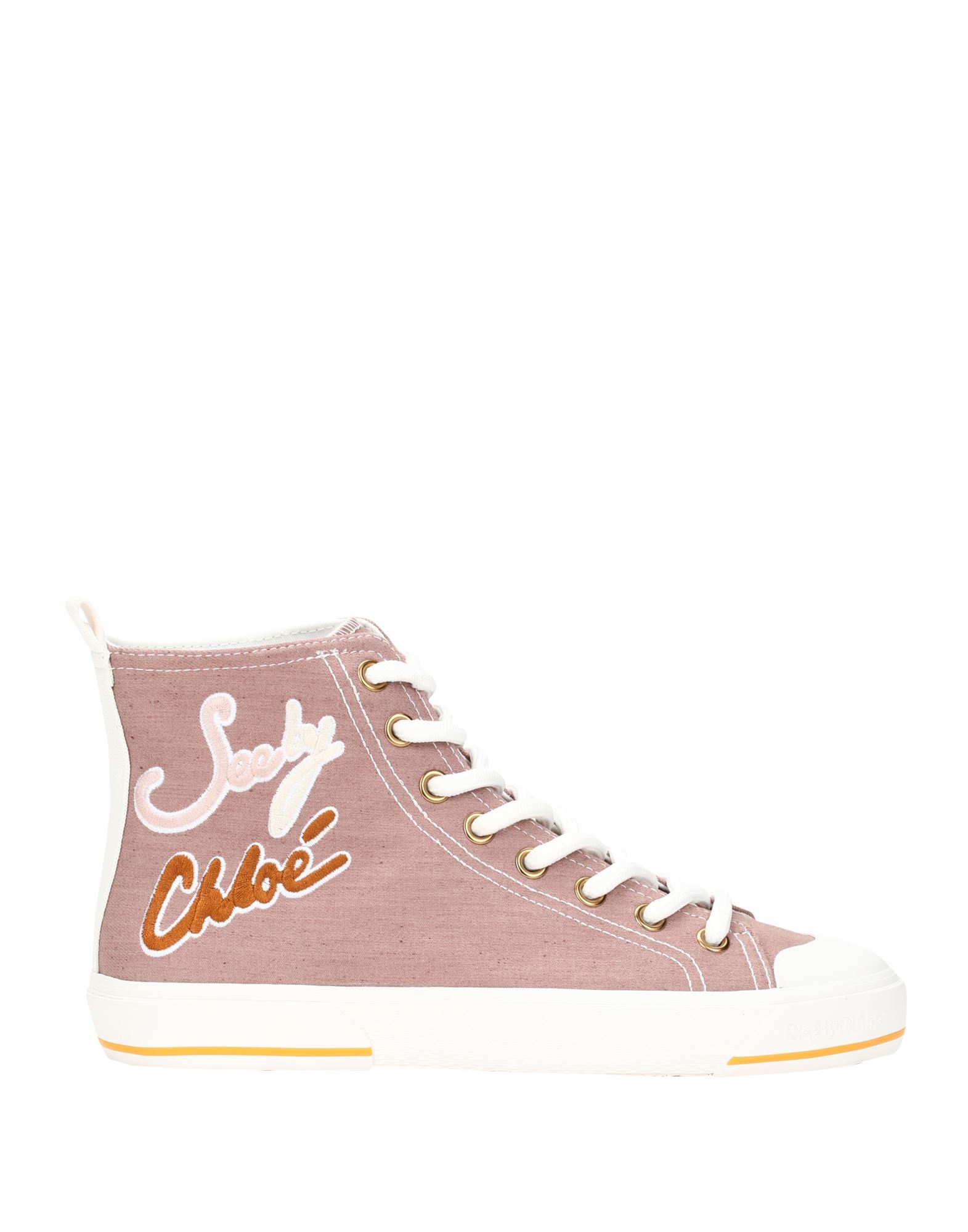 See By Chloé Embroidered-logo High-top Trainers In Pink