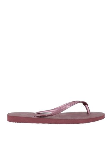 Havaianas Woman Toe Strap Sandals Burgundy Size 6 Rubber In Red