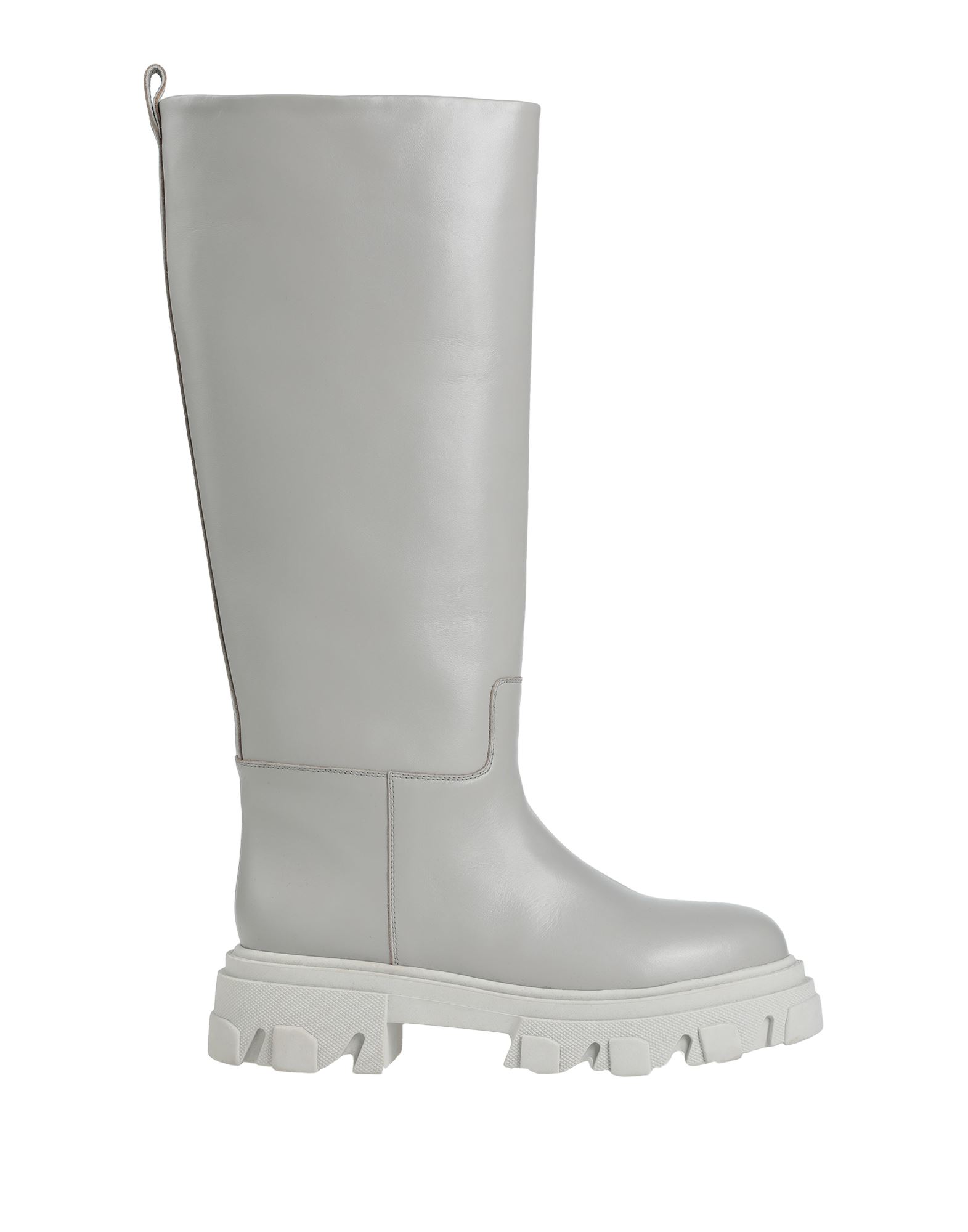 Gia Couture Knee Boots In Light Grey