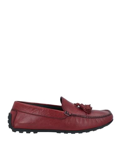 A.testoni A. Testoni Man Loafers Burgundy Size 7 Soft Leather In Red