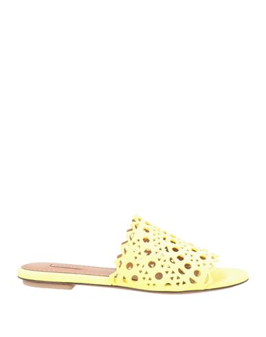 Alaïa Woman Sandals Yellow Size 7.5 Soft Leather