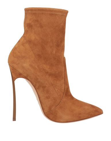 Casadei Woman Ankle Boots Camel Size 7 Soft Leather In Beige