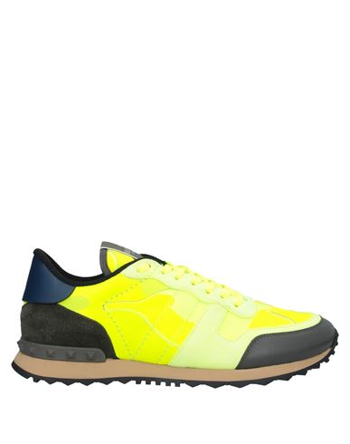 Shop Valentino Garavani Man Sneakers Yellow Size 8 Textile Fibers, Soft Leather