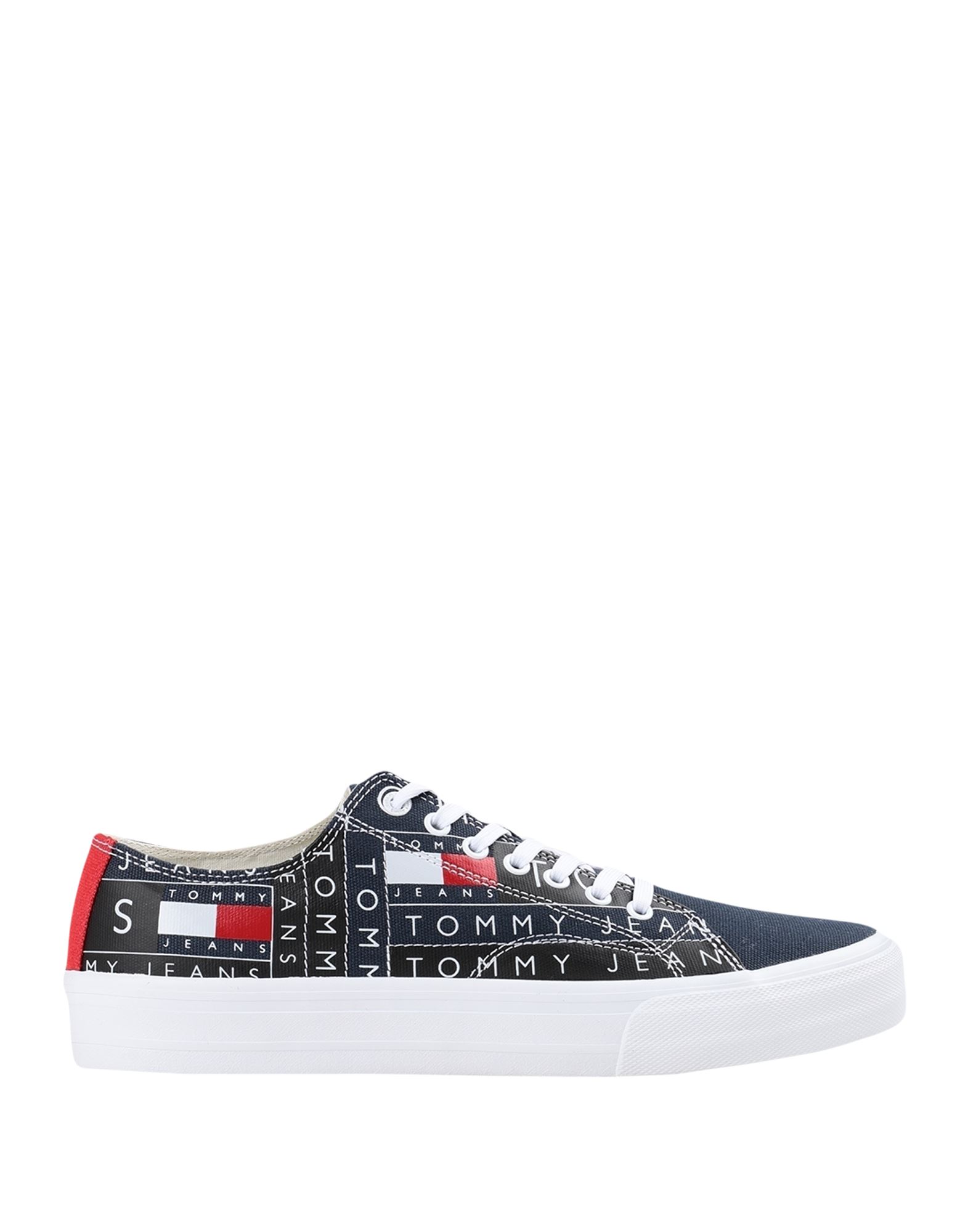 《セール開催中》TOMMY JEANS メンズ スニーカー ダークブルー 40 再生コットン 51% / コットン 49% LONG LACE-UP PRINT SNEAKERS